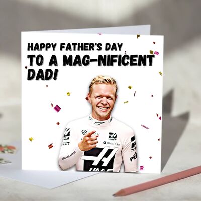Magnificent Dad Kevin Magnussen F1 Father's Day Card / SKU668