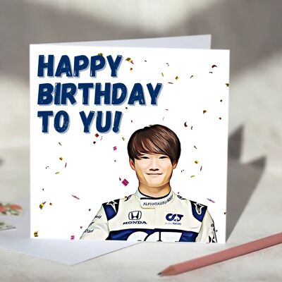 Happy Birthday To Yu! Yuki Tsunoda F1 Birthday Card / SKU709