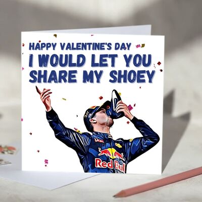 Daniel Ricciardo Shoey F1 Card - Happy Valentine's Day / SKU730