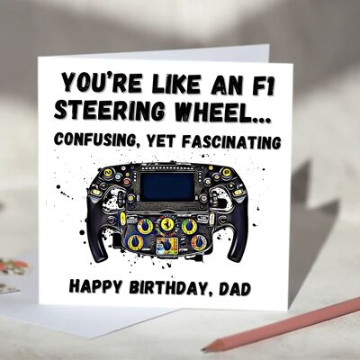 You're Like An F1 Steering Wheel F1 Card - Happy Birthday / SKU732