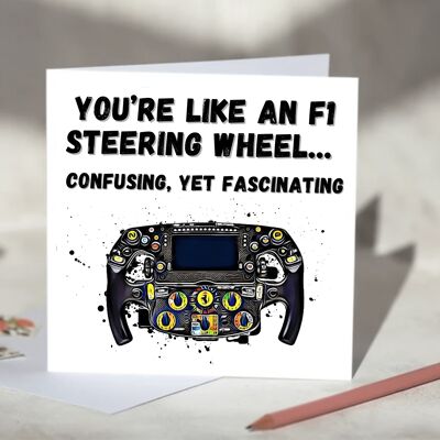 You're Like An F1 Steering Wheel F1 Card - Blank / SKU737