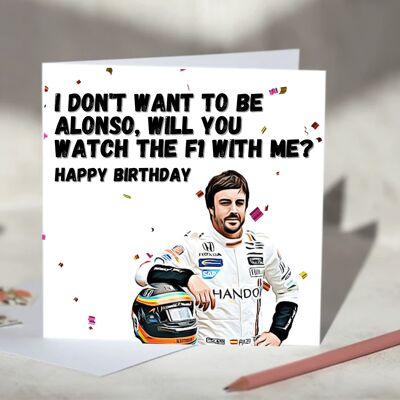 Fernando Alonso F1 Card - Happy Birthday / SKU740