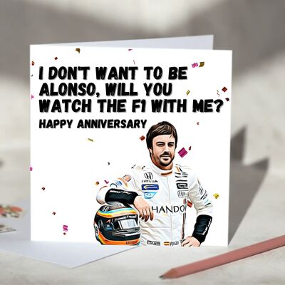 Fernando Alonso F1 Card - Happy Anniversary / SKU741