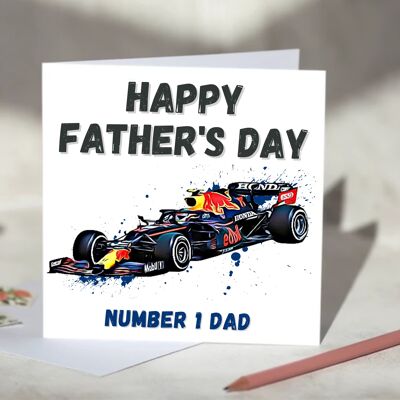 F1 Father's Day Card Featuring F1 Car - Red Bull / SKU751