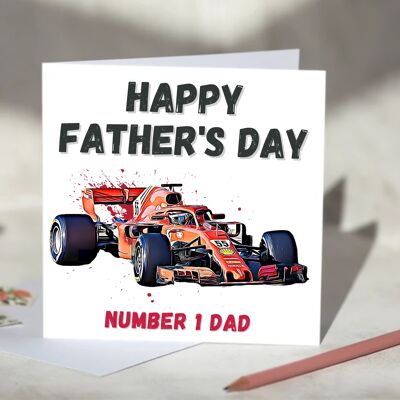 F1 Father's Day Card Featuring F1 Car - Ferrari / SKU752