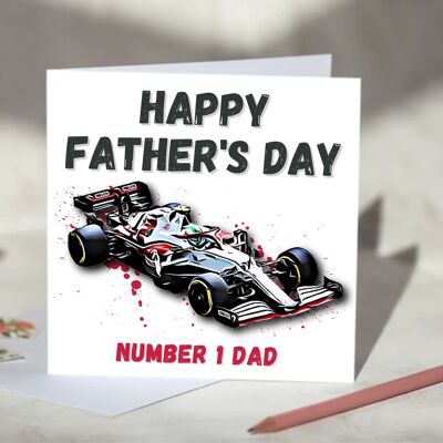 F1 Father's Day Card Featuring F1 Car - Alfa Romeo / SKU753