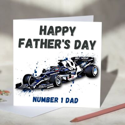 F1 Father's Day Card Featuring F1 Car - AlphaTauri / SKU754