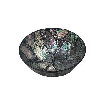 Bol décoratif à incrustation Capiz de Vie Naturals, diamètre 15 cm, noir / argent 2
