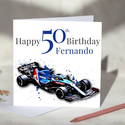 Alpine F1 Personalised Birthday Card / SKU798