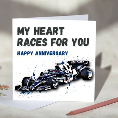 My Heart Races For You F1 Card - Happy Birthday - AlphaTauri / SKU973