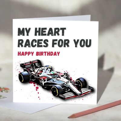 My Heart Races For You F1 Card - Blank - Alfa Romeo / SKU1002