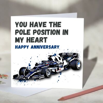 You Have The Pole Position In My Heart F1 Card - Happy Birthday - AlphaTauri / SKU1032