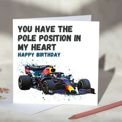 You Have The Pole Position In My Heart F1 Card - Happy Birthday - Red Bull / SKU1036
