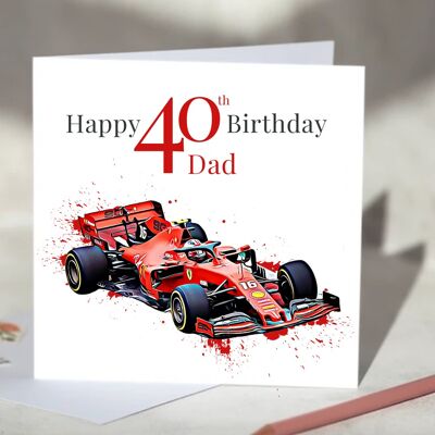 Ferrari F1 Personalised Birthday Card / SKU1158