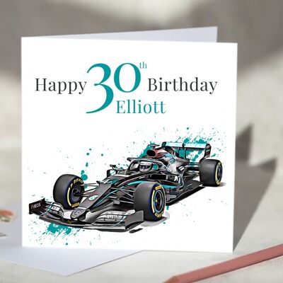 Mercedes F1 Personalised Birthday Card / SKU1160