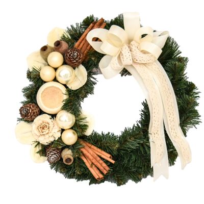 Ecru wreath 25 cm