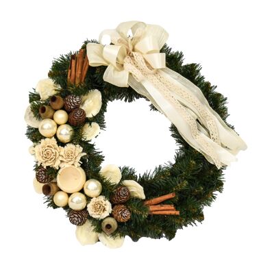 Ecru wreath 35 cm