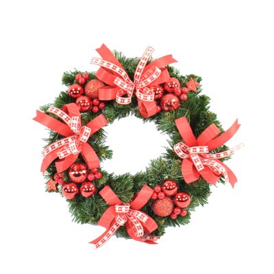 Red advent wreath 25 cm