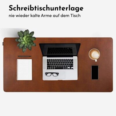 FORMGUT® Schreibtischunterlage Filz & Leder - Mittelgrau Filz - 90 x 30 cm