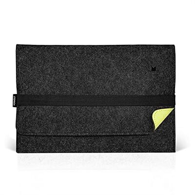 FORMGUT® Laptoptasche Filz - Dunkelgrau Neongelb - für Pro 13" (bis 2015) / Air 13" (bis 2017)