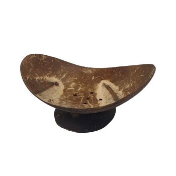 Grand porte-savon ovale en noix de coco, 9 x 4 cm 4