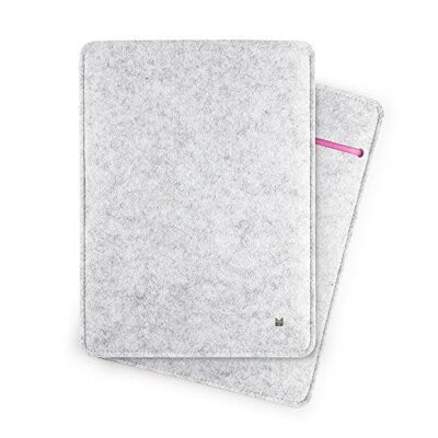 FORMGUT® Tablet Hülle aus Filz - Hellgrau Neongelb - für iPad Pro & Air 10,2 10,5 10,9 11 Zoll