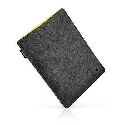 FORMGUT® Tablet Hülle aus Filz - Dunkelgrau Neongelb - für iPad Pro 12,9 Zoll (Generation 3-4)