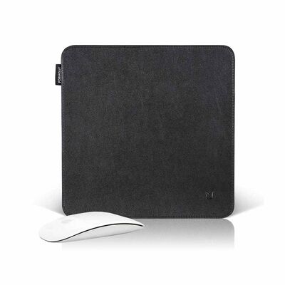 FORMGUT® Mousepad Filz und Leder - Schwarz Leder