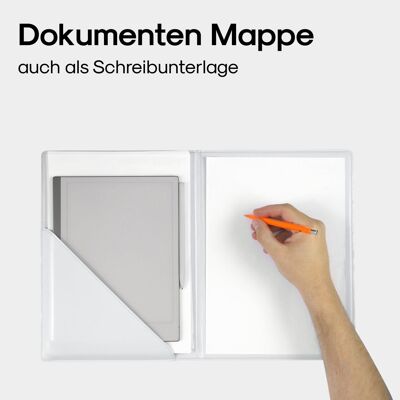 FORMGUT® Dokumentenmappe Filz und Leder - Hellgrau - Filz & Leder