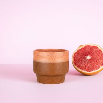 Grapefruit coffee cup: made from recycled citrus fruits