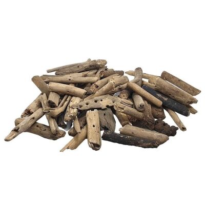 Vie Naturals Indonesian Driftwood Pieces 8-17cm, Drilled with a Small Hole, Approx. 50-60 pcs