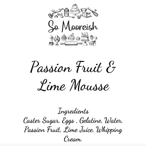So Mooreish Passionfruit & Lime Mousse (Serves 2) FOR COLLECTION ONLY