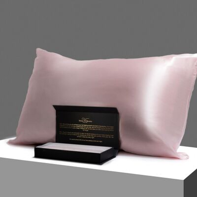 Funda de almohada de seda 100% seda de morera 22 momme rosa rubor tamaño estándar