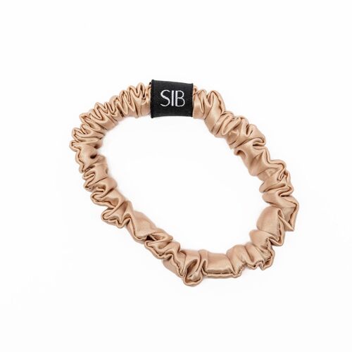 Sleep IN Beauty champagne skinny scrunchie.