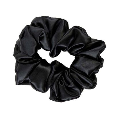 Silk scrunchie black thick