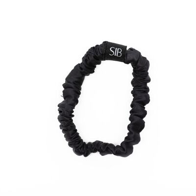 Scrunchie in seta nero skinny