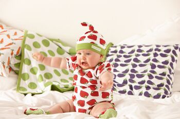 Body à manches bouffantes 100 % coton - Imprimé fraise - 12-18 mois 3