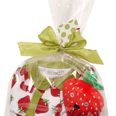 Strawberry Print All In One & Stewart Strawberry Soft Toy – 12–18 Monate