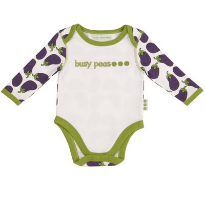 Body pur coton - imprimé aubergine - 12-18 mois