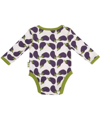 Body pur coton - imprimé aubergine - 12-18 mois 2