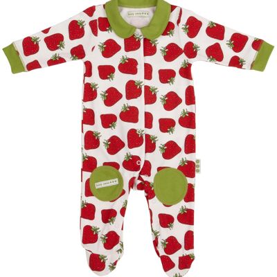 Pure Cotton All In One – Strawberry Print - 12-18-mths