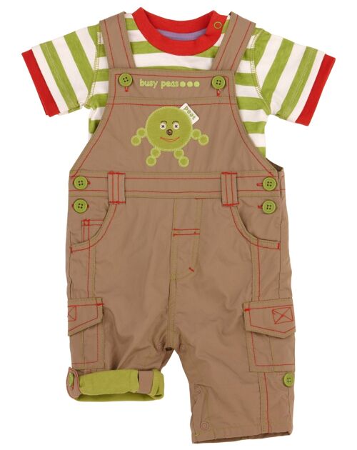 Pure Cotton Dungarees & Tee featuring Peat Pea - 12-18-mths
