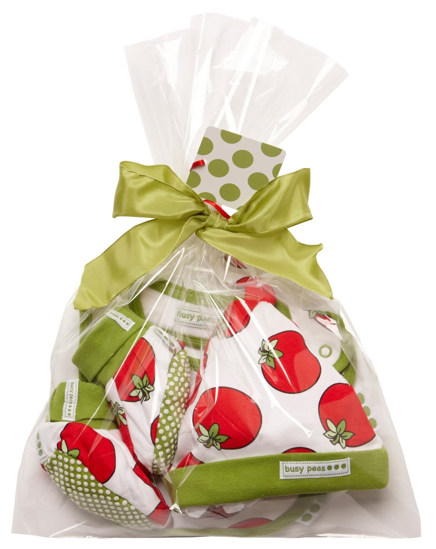 Stivaletti, cappello e bavaglino con stampa pomodoro - 6-12 mesi