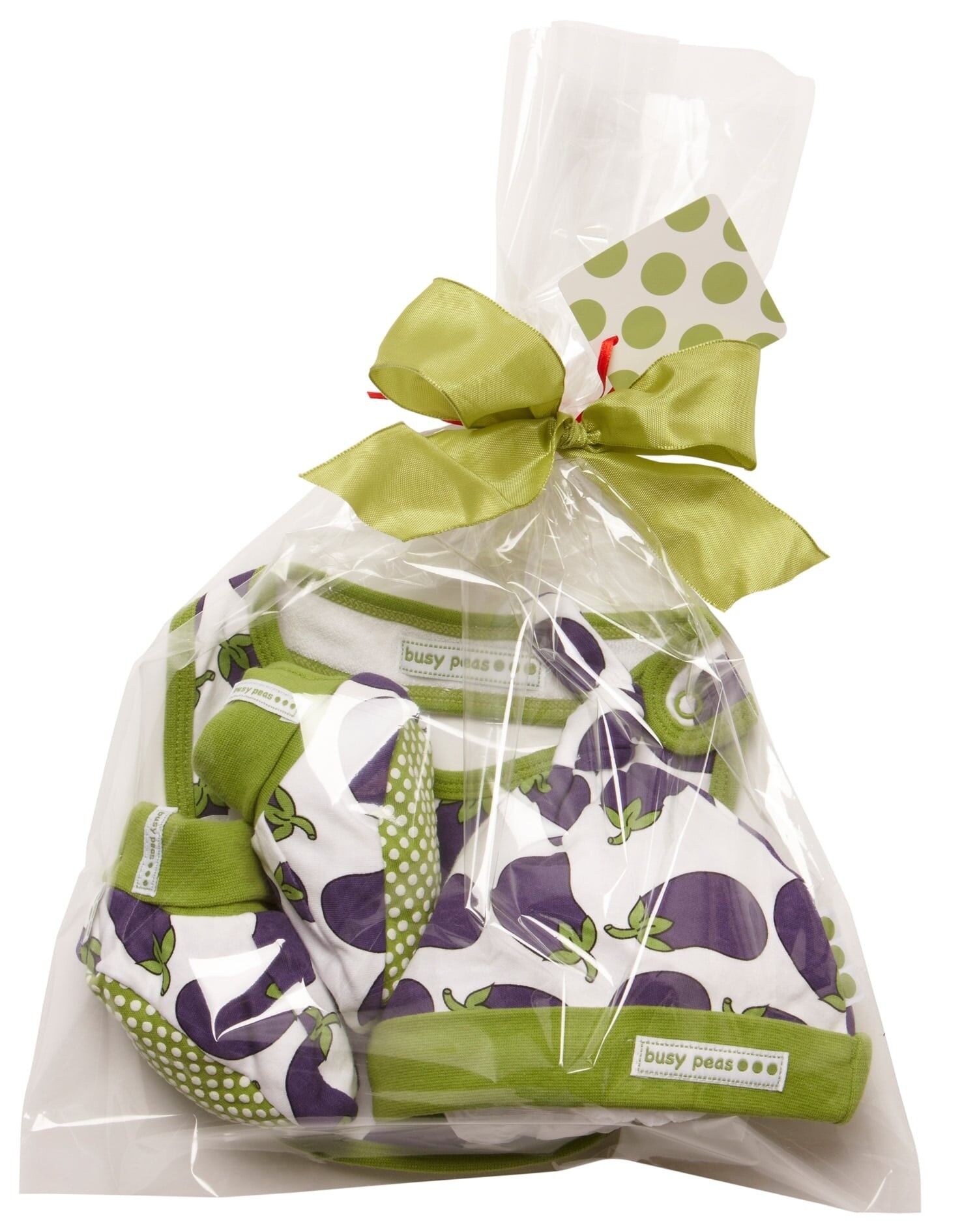 Stivaletti, cappellino e pettorina con stampa melanzana - 6-12 mesi