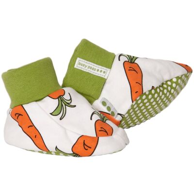 Chaussons pur coton - Imprimé carotte - 6-12 mois