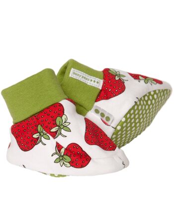Chaussons pur coton - Imprimé fraises - 6-12 mois