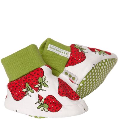 Booties aus reiner Baumwolle – Strawberry Print – 6–12 Monate