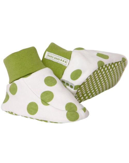 Pure cotton Booties – Pea Print - 6-12-months