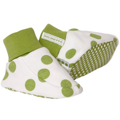 Pure cotton Booties – Pea Print - 6-12-months