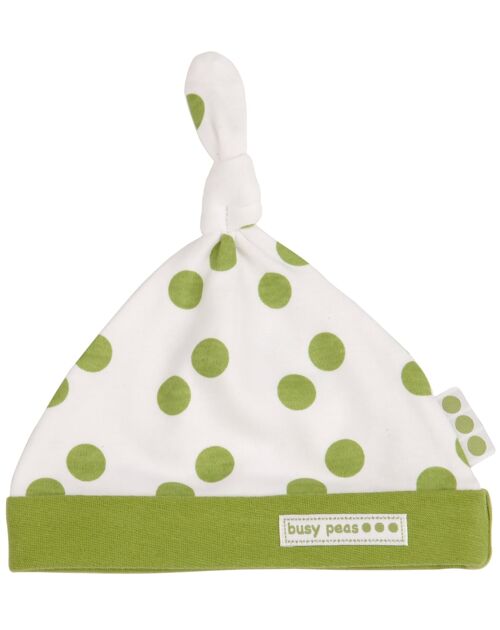 Pure Cotton Pea Print Knotted Hat - 6-12-months